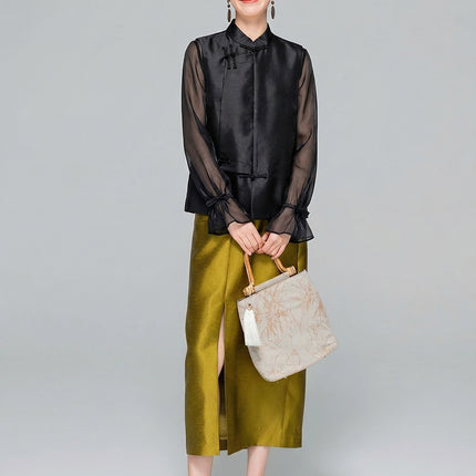 【Zhihetang】2026 Spring New Style New Chinese Style Stand Collar Buttoned Vest for Women, High-End Sleeveless Layered Vest