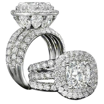 ebay AliExpress cross-border european and american fashion ring best selling square colored diamond ladies daily wedding r4898