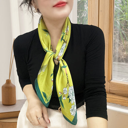 Spring and Summer 70cm Small Square Scarf Women's Autumn and Winter New Foreign Style Fashion All-match Shake Tone Same Scarf Scarf