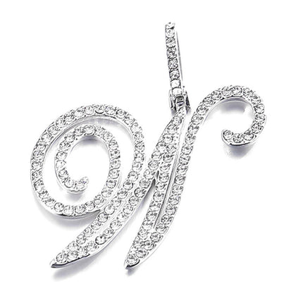 Foreign trade popular products full diamond hip hop jewelry grass letter pendant melon seed buckle Cuban chain accessories Amazon exclusive