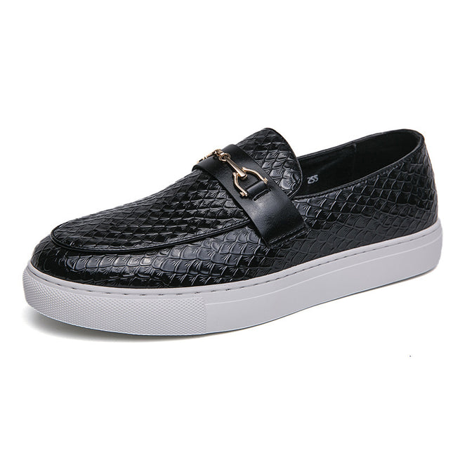 2025 Cross-border AliExpress Men's Business Casual Board Shoes British Leather Shoes Men's Shoes Slip-on Loafers Explosion