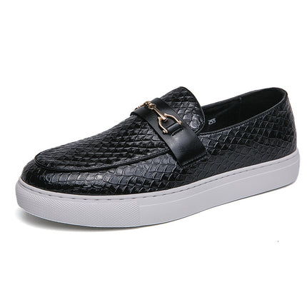 2025 Cross-border AliExpress Men's Business Casual Board Shoes British Leather Shoes Men's Shoes Slip-on Loafers Explosion