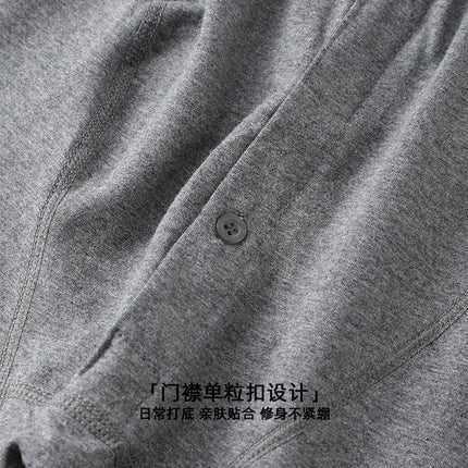 Men's Lycra Cotton Pants Thin Leggings Solid Color Middle-aged and Elderly Cotton Pants Youth Pants Thread Pants Warm Pants for Men