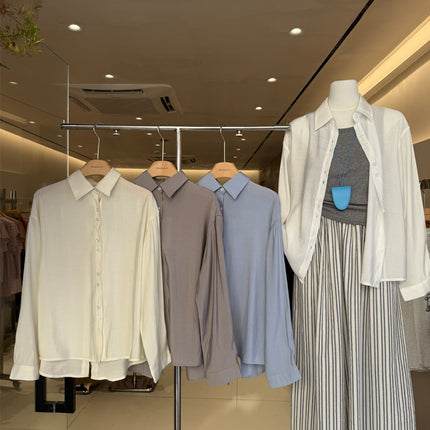 Blueberryd Back Slit Shirt Women's Summer Long-Sleeved Shirt Sun Protection Top Cardigan Outer Wear Customization
