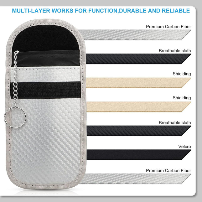 in stock silver red black car key signal shielding bag anti-radiation anti-degaussing RFID signal shielding bag