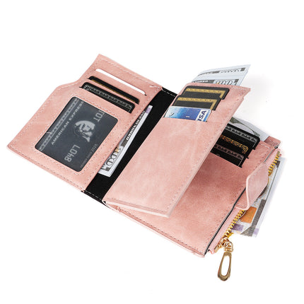 New Women's Wallet Short Zipper Wallet Korean Version Versatile Coin Purse Multi-Card Slot Buckle Card Holder Factory Direct Supply