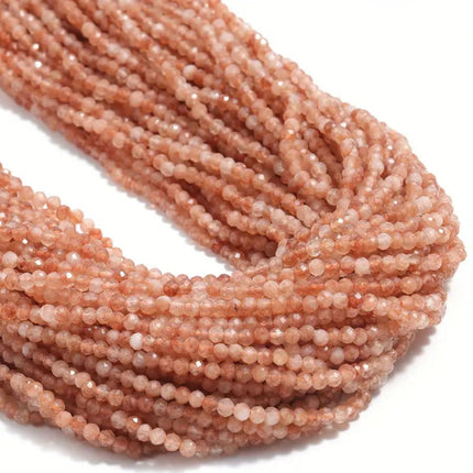 Natural Stone Crystal Mini Size Beads Cut Face Facet Round Beads Bracelet Necklace DIY Original Beaded Accessories Beads