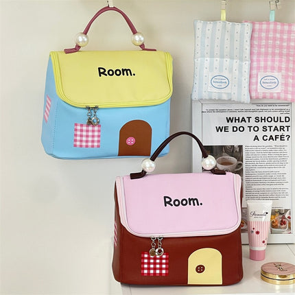 Cosmetic Bag Large Capacity Cute House Bag Portable Toiletry Bag Travel Storage Business Travel Makeup Storage Bag