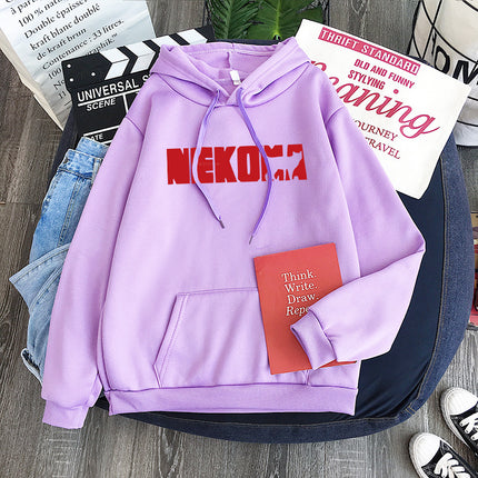 Harajuku Anime Haikyuu Manga Hoodies Nekoma Letter Printed H