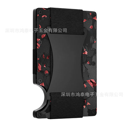 Cross-border Forged Carbon Pattern Card Holder RFID Metal Card Holder Red Forged Carbon Blue Forged Carbon Men's Minimalist Ultra-thin Wallet
