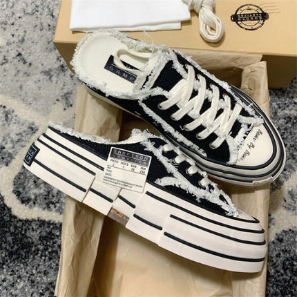 Wu Jianhao's 2025 New Canvas Shoes White Small Fragrant Beggar Shoes Men's and Women's Casual Height-Increasing Half-Slip Shoes