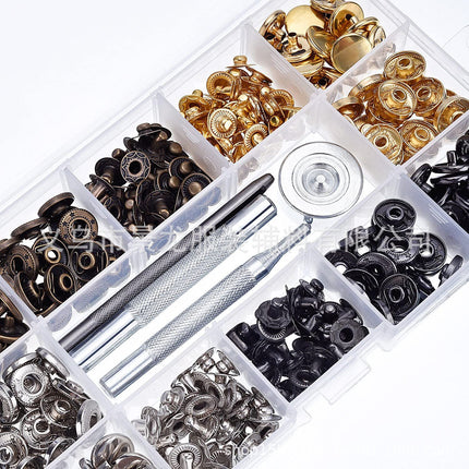For cross-border 12.5mm metal copper snap button + installation tool set 633 snap button clothing button
