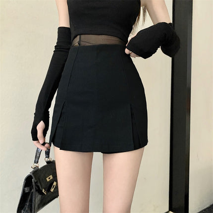 Waist Bag Hot Girl A- Line Skirt Culottes Women's Summer Half-length Sexy Hot Pants Style High Sweet Hot Hip Super Shorts Casual Split