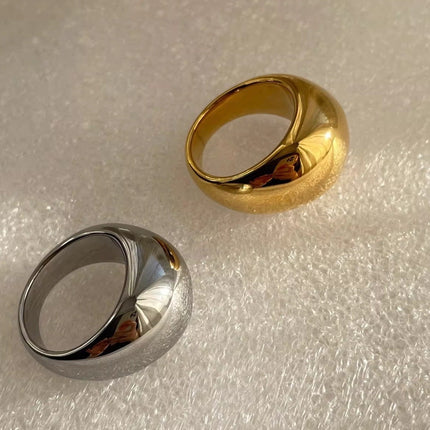 Basic Stacked Balloon Ring Brass Plated 18K Gold/Platinum Light Luxury Fashion High Style New Ring