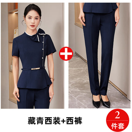 Professional Suit suit Women's Spring and Autumn Slim Temperament Hotel Reception Tooling Beauty Salon Beautician Work Clothes