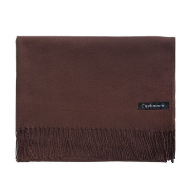 High-End Warm Imitation Cashmere Scarf for Women in Autumn and Winter Pure Color Elegant Versatile Tassel Shawl Fashionable Outer Dual-Purpose Scarf