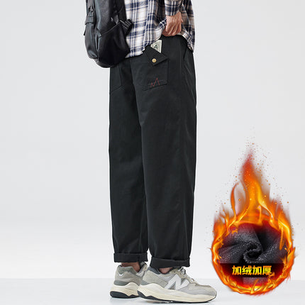 American Pure Cotton Cargo Pants Men's Loose Straight 2025 Spring, Autumn and Summer New Casual Sports Wide-Leg Long Pants