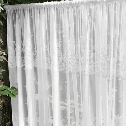 Cross-border double-row lace curtain wearing rod lace short curtain finished curtain bay window kitchen partition curtain window screen TEMU