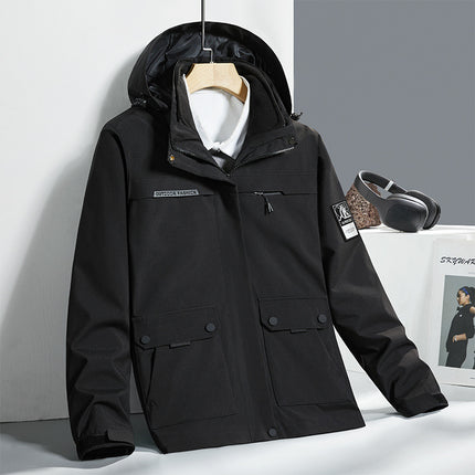 Winter Couple Outdoor Rush Clothes Three-in-One Hood Removable Liner Two-piece Warm Windproof Casual Rush Clothes