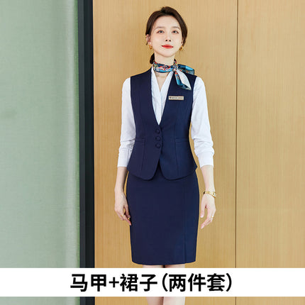 Spring Clothing Professional High-end Vest suit Temperament New Hotel Front Desk Attendant Work Clothes Sales Workwear Uniform