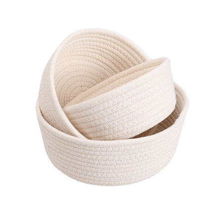 Cotton Woven Fabric Desktop Storage Basket Snack Toy Cosmetics Storage Office Desktop Storage Basket Entrance Miscellaneous