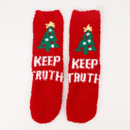 Autumn and winter new Christmas socks coral velvet socks cartoon elk half velvet socks sleep floor socks cross-border wholesale