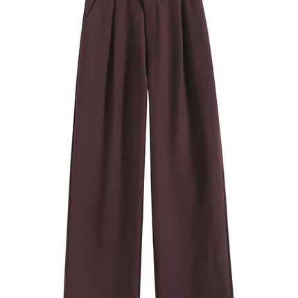 Grey high-end suit pants women's spring and autumn drape pants 2024 new small straight pants narrow wide leg pants