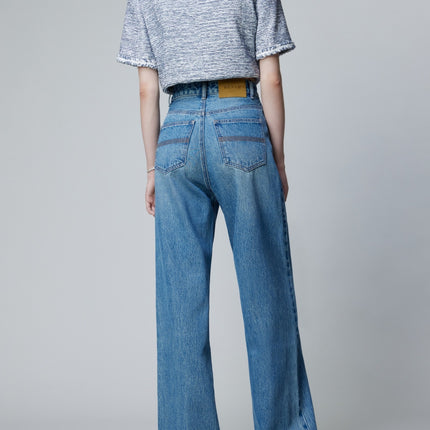 【Special Clearance】Women's Jeans Made of Premium Denim Fabric, Comfortable and Stylish, Slimming Wide-Leg Floor-Length Pants