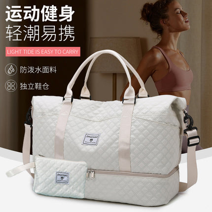 Luggage Bag Travel Portable Bag Rhomboid All-match Short-distance Travel Bag Dry and Wet Separation Sports Fitness Bag