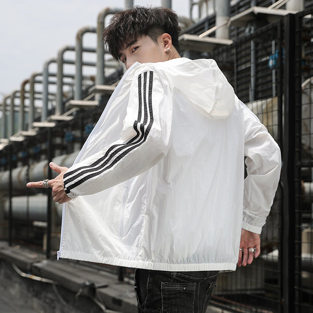 Thin Ice Silk Summer Men's Sunscreen Clothing Quick-drying Sunscreen Clothing Men's and Women's Riding Fishing Jacket Skin Windbreaker for Hair