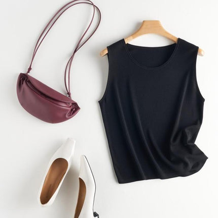 Ultimate'Naked Skin' Experience: [Lyocell/Silk/Cotton/Flax] 25-Year Classic U-Neck Solid Color Tank Top