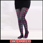 Love rhombus printed pantyhose / Printed pantyhose free size