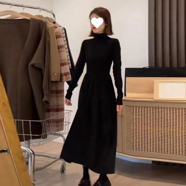 plus size chubby girl autumn and winter Korean version of thick long sweater cardigan coat knitted dress two-piece suit 200kg