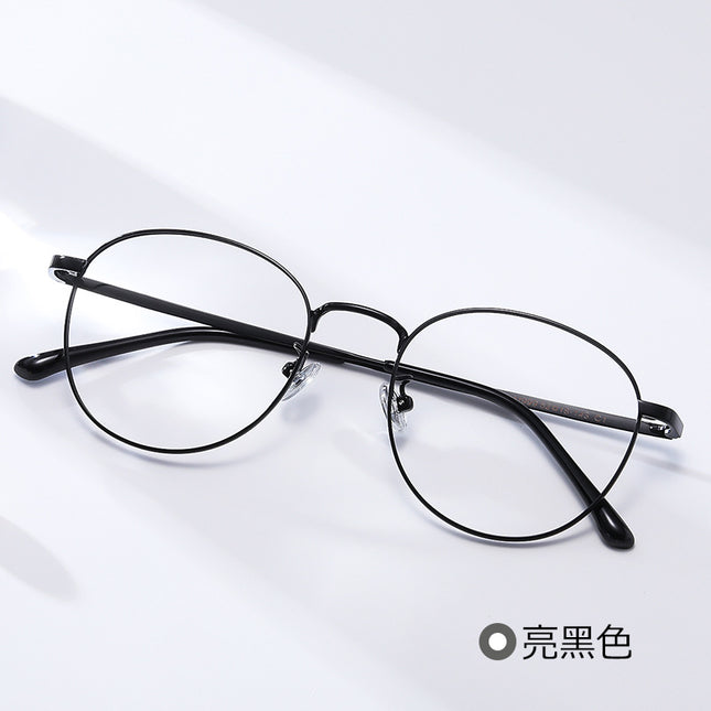 in stock anti-blue light flat mirror plain metal eye frame non-magnetic titanium adjustable degree artistic myopia mirror frame