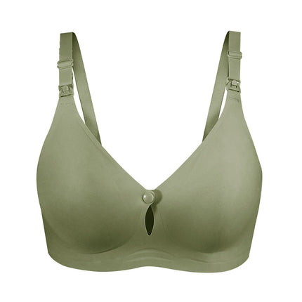 Summer factory wholesale front buckle lactation bra thin no steel ring jelly glue postpartum lactation underwear