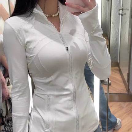 Lu's Slim-Fitting Jacket Defina Stand-Up Collar Jacket Yoga Wear Long-Sleeved Jacket Fitness Running Sports Sun Protection