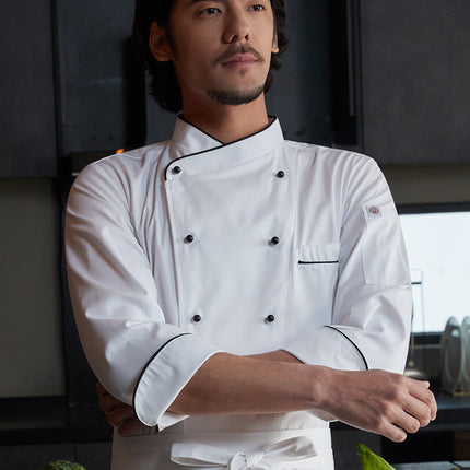 Zhenyao Chef Long Sleeve Work Uniform Hotel Baking Breathable Mesh Button Chef Jacket Men's Chef Uniform