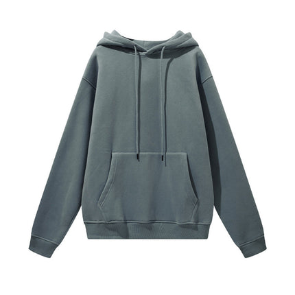 Men's Autumn and Winter 345g Pure Color Hoodie Thickeneded and Velvet Oversize Brushed Men's Hooded Sweatshirt Thickeneded and Warm