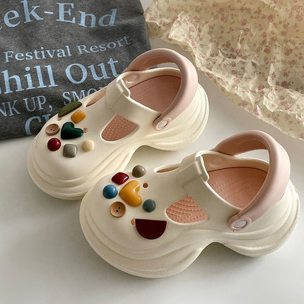 Cave Shoes Detachable Diy Summer Women's Slippers Daily Simple Wear-resistant Lightweight Non-slip Height-increasing Casual Comfortable