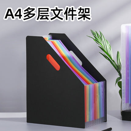 a4 Desktop Oblique Vertical Organ Bag Office Storage Rainbow Organ Folder Student Roll Storage Bag