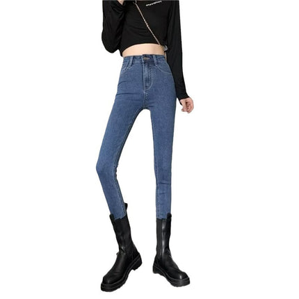 2024 Autumn New High Waist Jeans Women's Slim Magic Pants Slimming Small Feet Casual Bottoming Pencil Pants