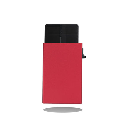 Rfid Metal Men's Card Holder Simple Ultra-Thin Bank Card Protective Cover Aluminum Alloy Side Push One-Click Card Anti-Theft Brush