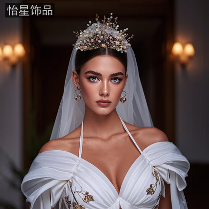 Yixing High-End Fashion Crown Hair Accessories Fashionable Elegant Cold Style Hair Comb Cross-Border Supply Wholesale A326