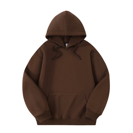 Cross-Border Spot Wholesale Hooded Sweatshirt Solid Color Unisex Loose Drop Shoulder One-Piece Drop Shipping Plus Size Jacket Long Sleeve Inner Layer