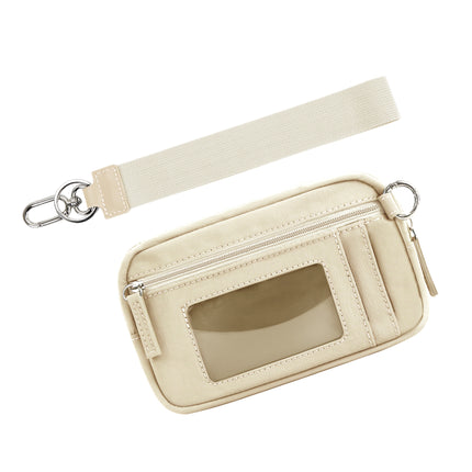 in stock Cross-border Explosions Lulu Same Style Transparent PVC Card Bag Wrist Bag Portable Bank Card Change Storage Bag
