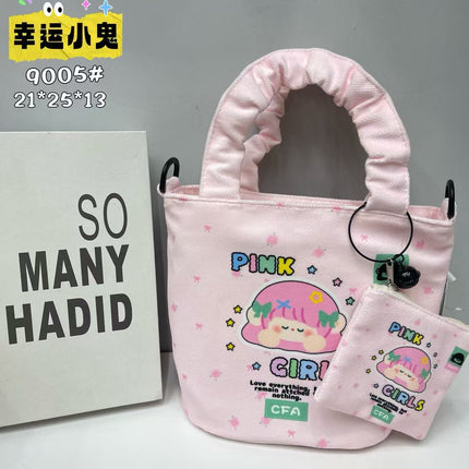 In-Stock New Small Cloth Bag Ins Cute Cartoon Women's Summer Cloth Bag Handbag Casual Tote Bag Upgrade