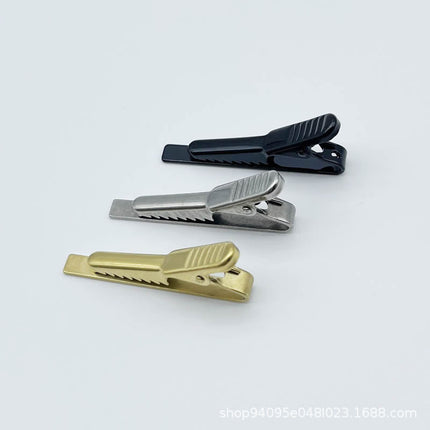 Stainless steel tie clip Amazon hot sale simple formal wear gold silver metal tie clip men and women security pin