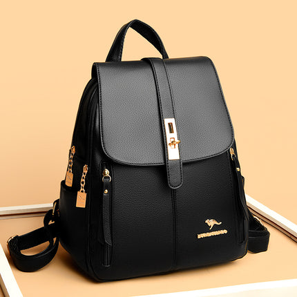 Cross-border Backpack Women's 2024 New Korean Style Simple Fashion Women's Backpack Commuter All-match Large Capacity Leisure Bag