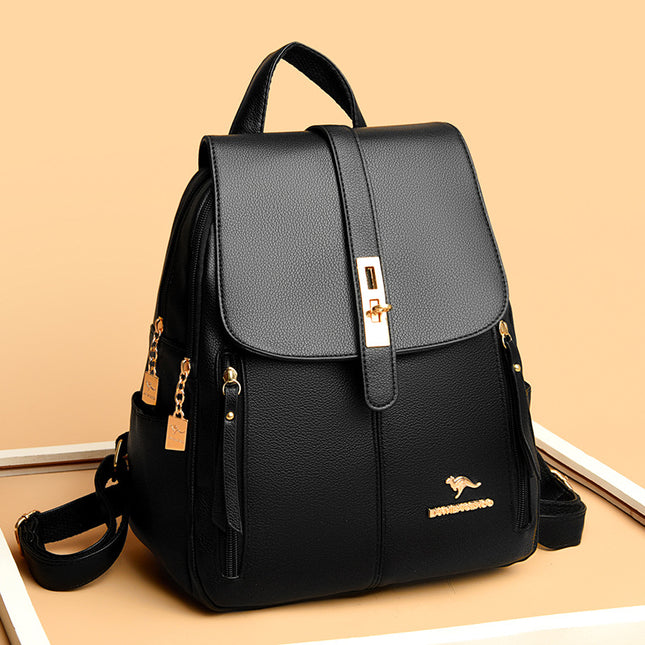 Cross-border Backpack Women's 2024 New Korean Style Simple Fashion Women's Backpack Commuter All-match Large Capacity Leisure Bag