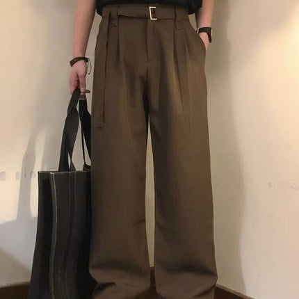 New Loose Casual Pants for Men, Korean Style Trendy Versatile Pants, Summer Thin Drape Wide-Leg Floor-Length Trousers